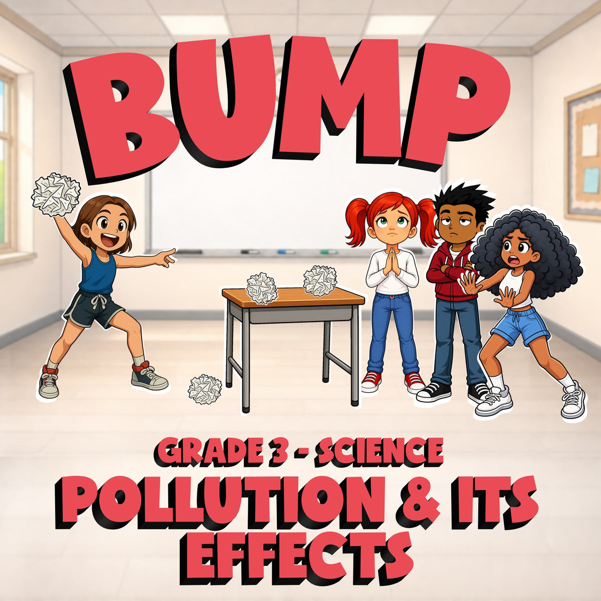 Pollution & Its Effects BUMP Science Game - No Prep Grade 3 Review Activity