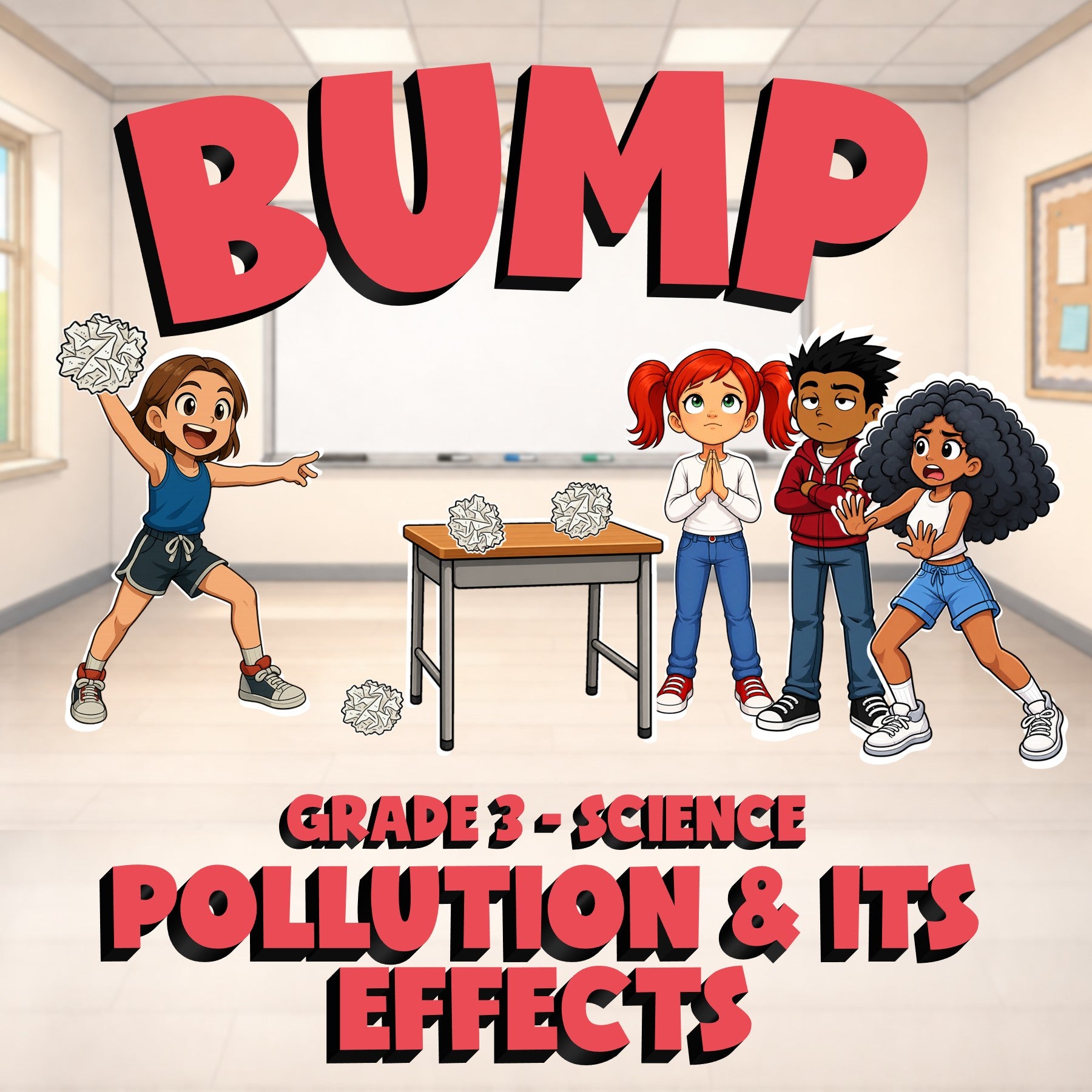 Pollution & Its Effects BUMP Science Game - No Prep Grade 3 Review Activity