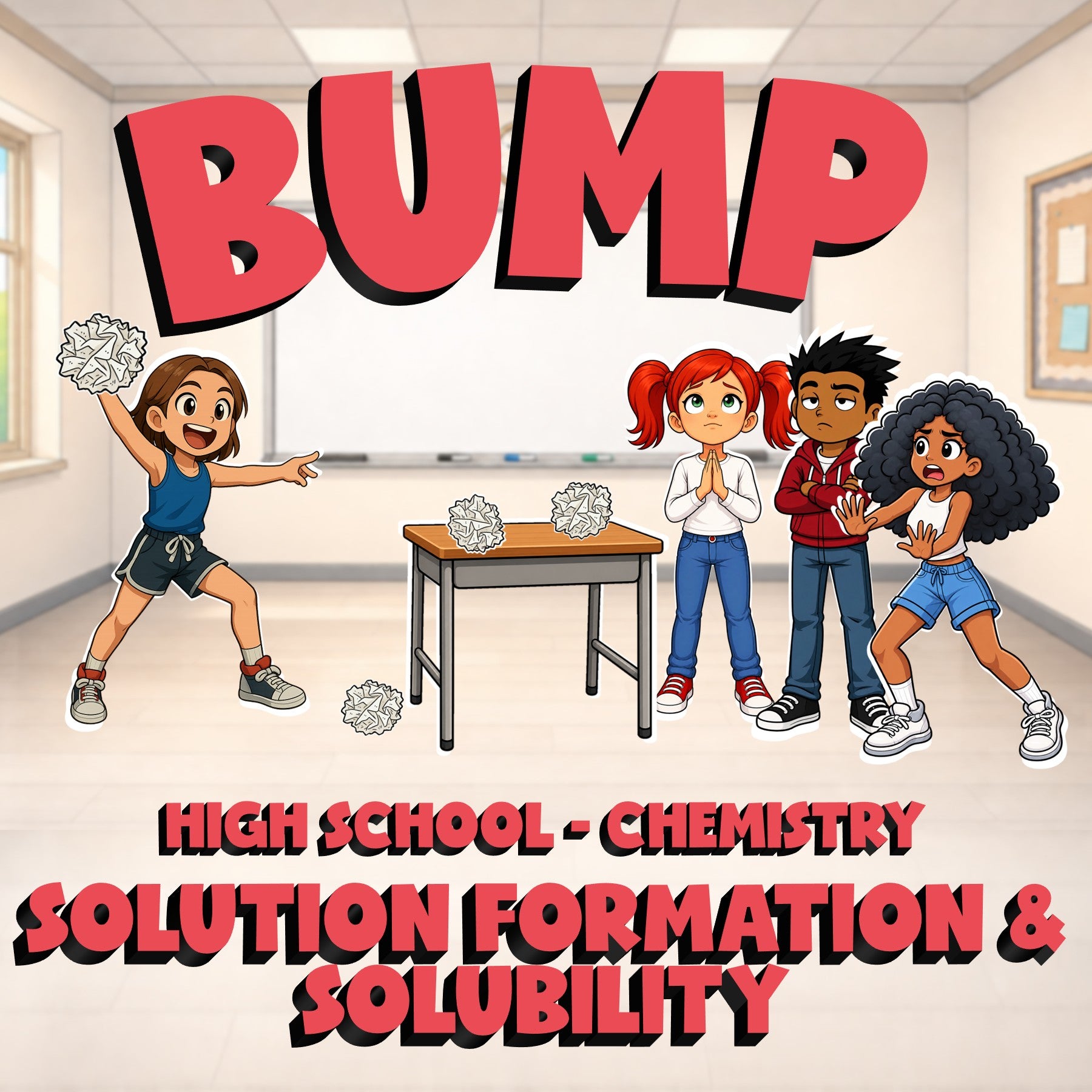 Solution Formation & Solubility BUMP Science Game - No Prep Chemistry Review