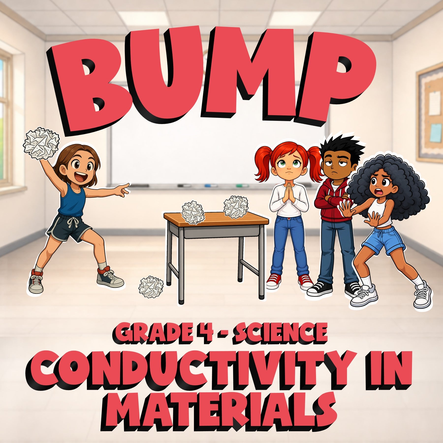 Conductivity in Materials BUMP Science Game - No Prep Grade 4 Review Activity
