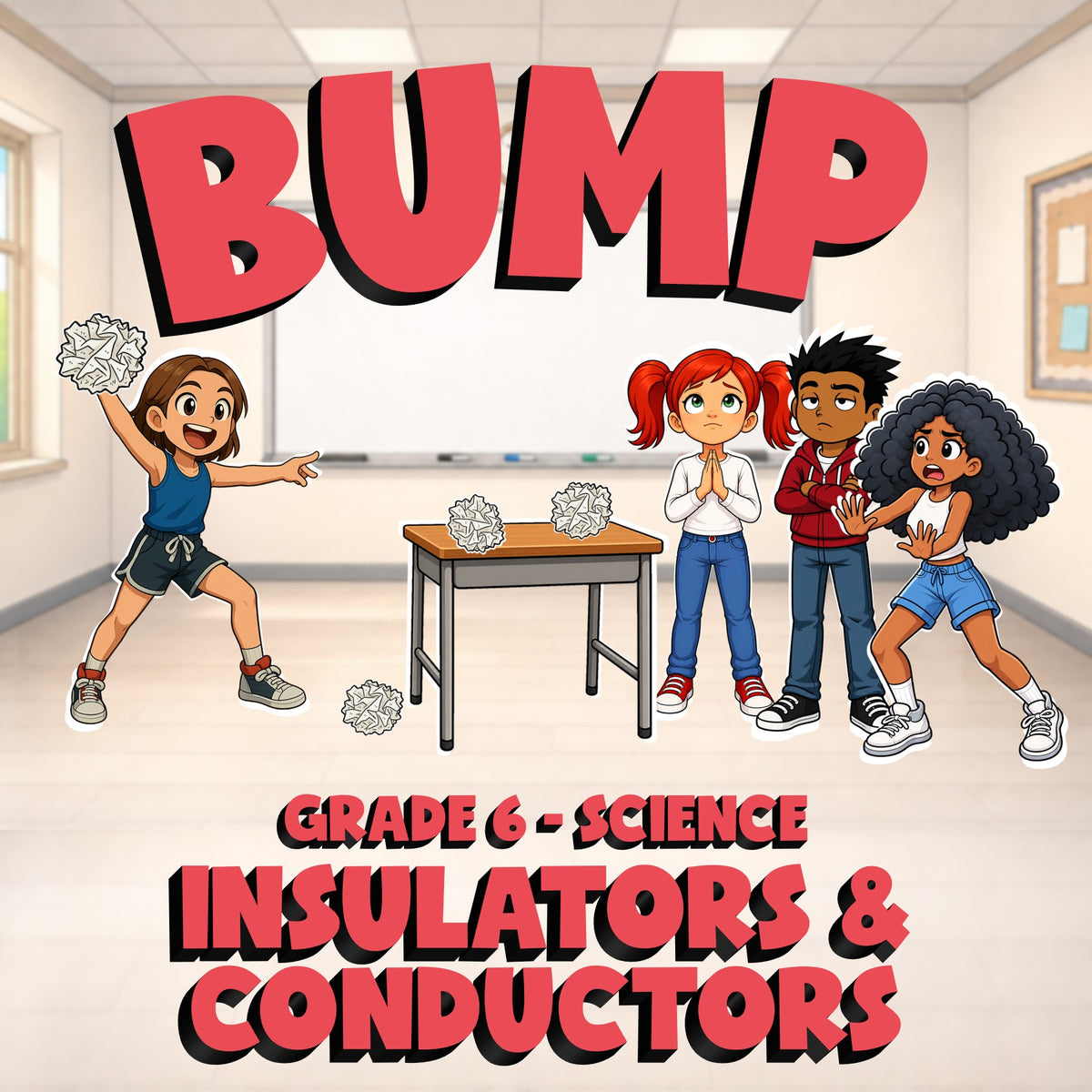 Insulators & Conductors BUMP Science Game - No Prep Grade 6 Review Activity