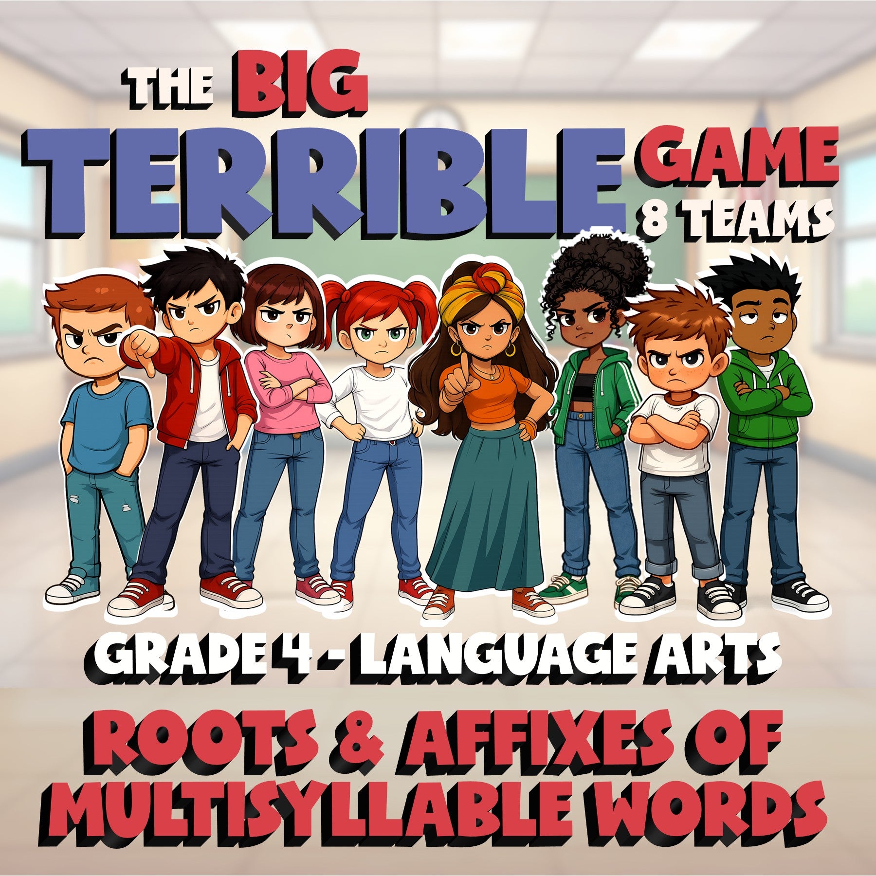 Roots & Affixes of Multisyllable Words BIG TERRIBLE GAME - Grade 4 ELA Review