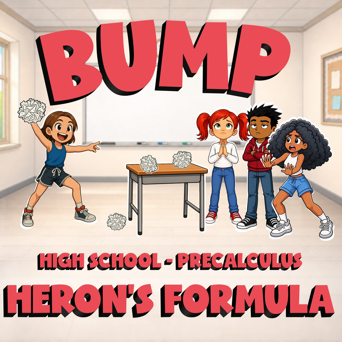 Heron’s Formula BUMP Math Game - No Prep PreCalculus Review Activity