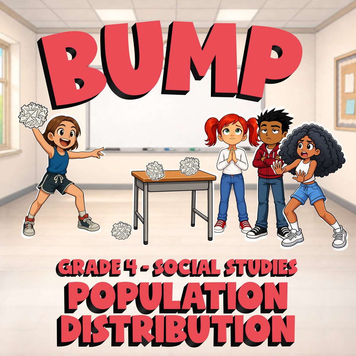 Population Distribution BUMP Socials Game - No Prep Grade 4 Review Activity