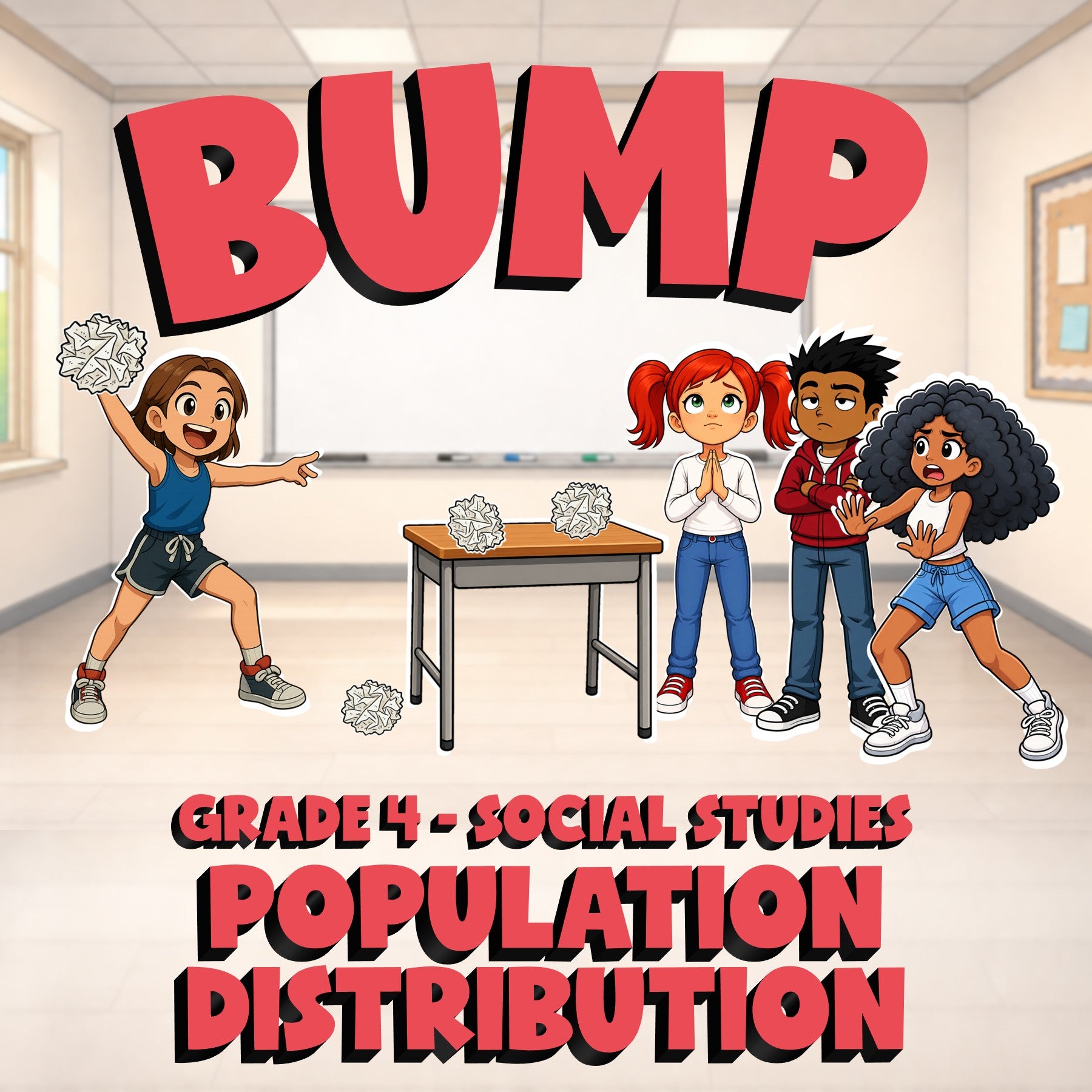 Population Distribution BUMP Socials Game - No Prep Grade 4 Review Activity