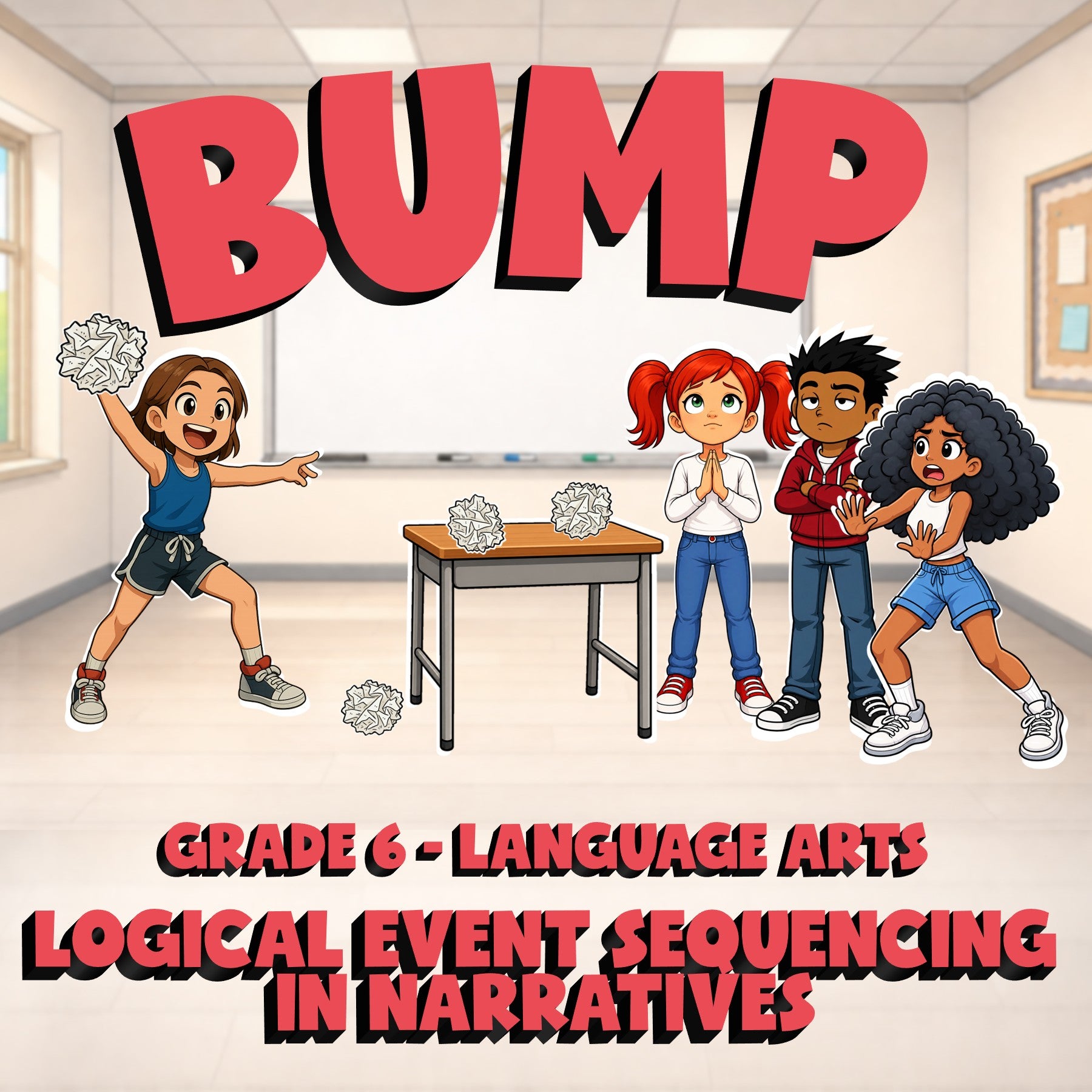 Logical Event Sequencing in Narratives BUMP ELA Game - No Prep Grade 6 Review