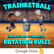 Rotation Rules TRASHKETBALL Math Game - No Prep Geometry Review Activity