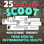 Food Webs in Environmental Health SCOOT TASK CARDS Science Game - Biology