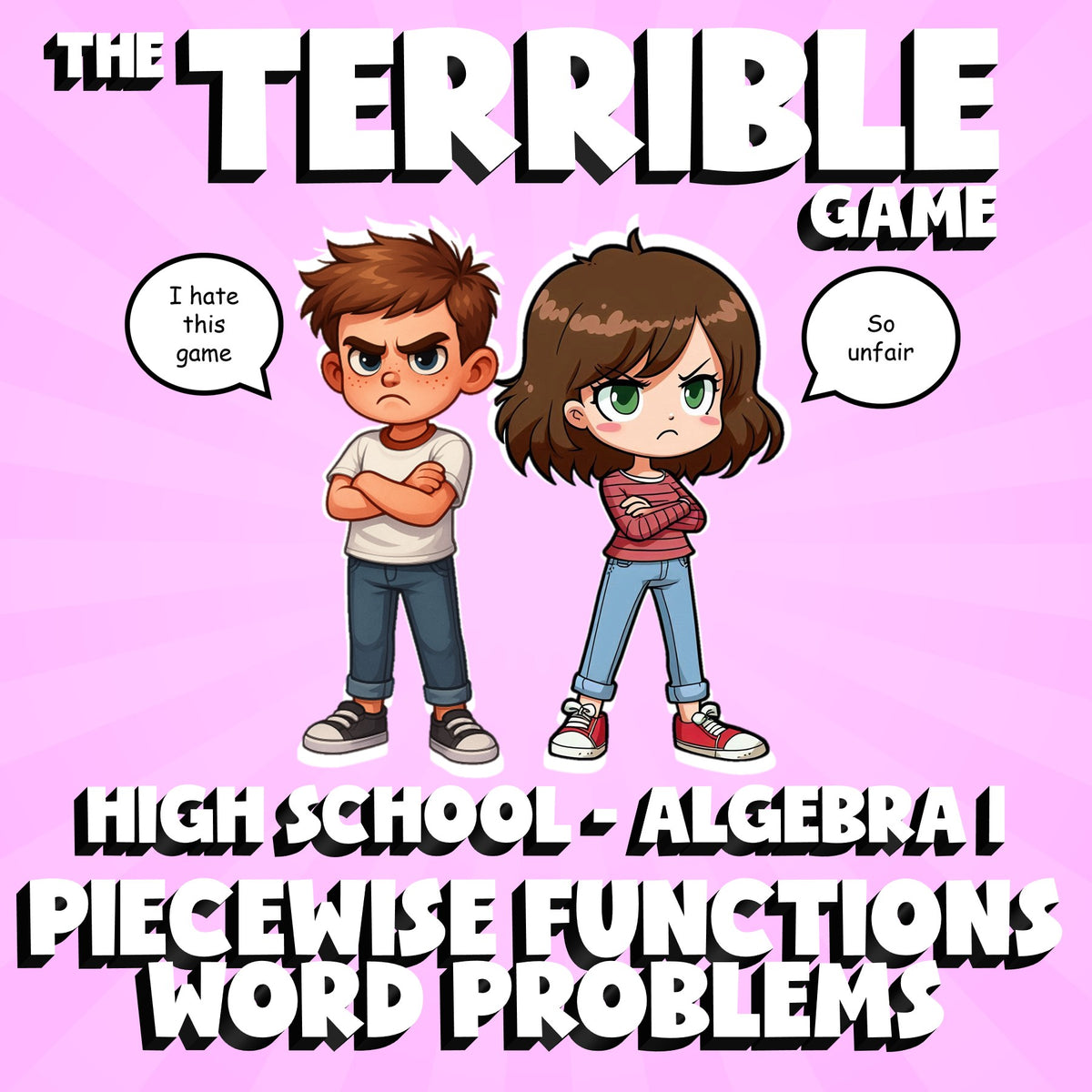 Piecewise Functions Word Problems THE TERRIBLE GAME - No Prep Algebra 1 Review