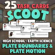 Plate Boundaries & Plate Motion SCOOT TASK CARDS Game - No Prep Earth Science