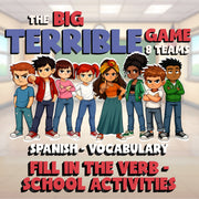 Fill In The Verb - School Activities BIG TERRIBLE GAME - Spanish Exercise