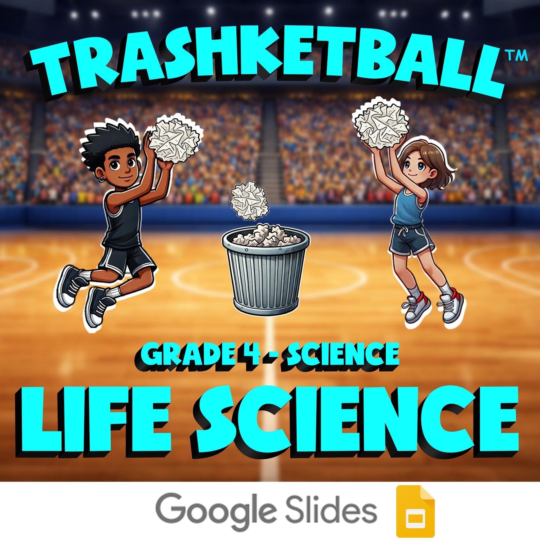 Life Science TRASHKETBALL Science Game - No Prep Grade 4 Review Activity