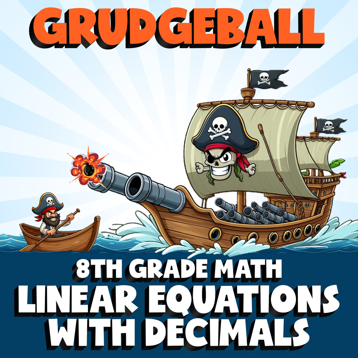 Linear Equations with Decimals GRUDGEBALL Math Game - No Prep Grade 8 Review