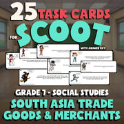 South Asia Trade Goods & Merchants SCOOT TASK CARDS Socials Game - Grade 7