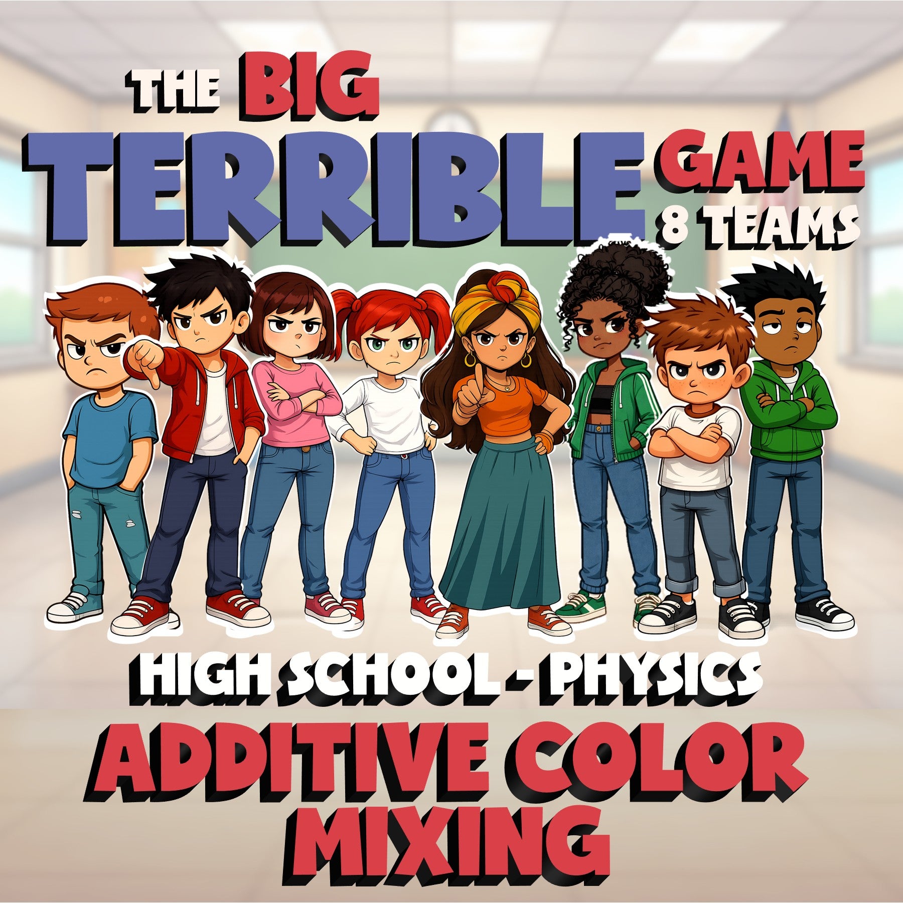 Additive Color Mixing BIG TERRIBLE GAME - No Prep Physics Science Review