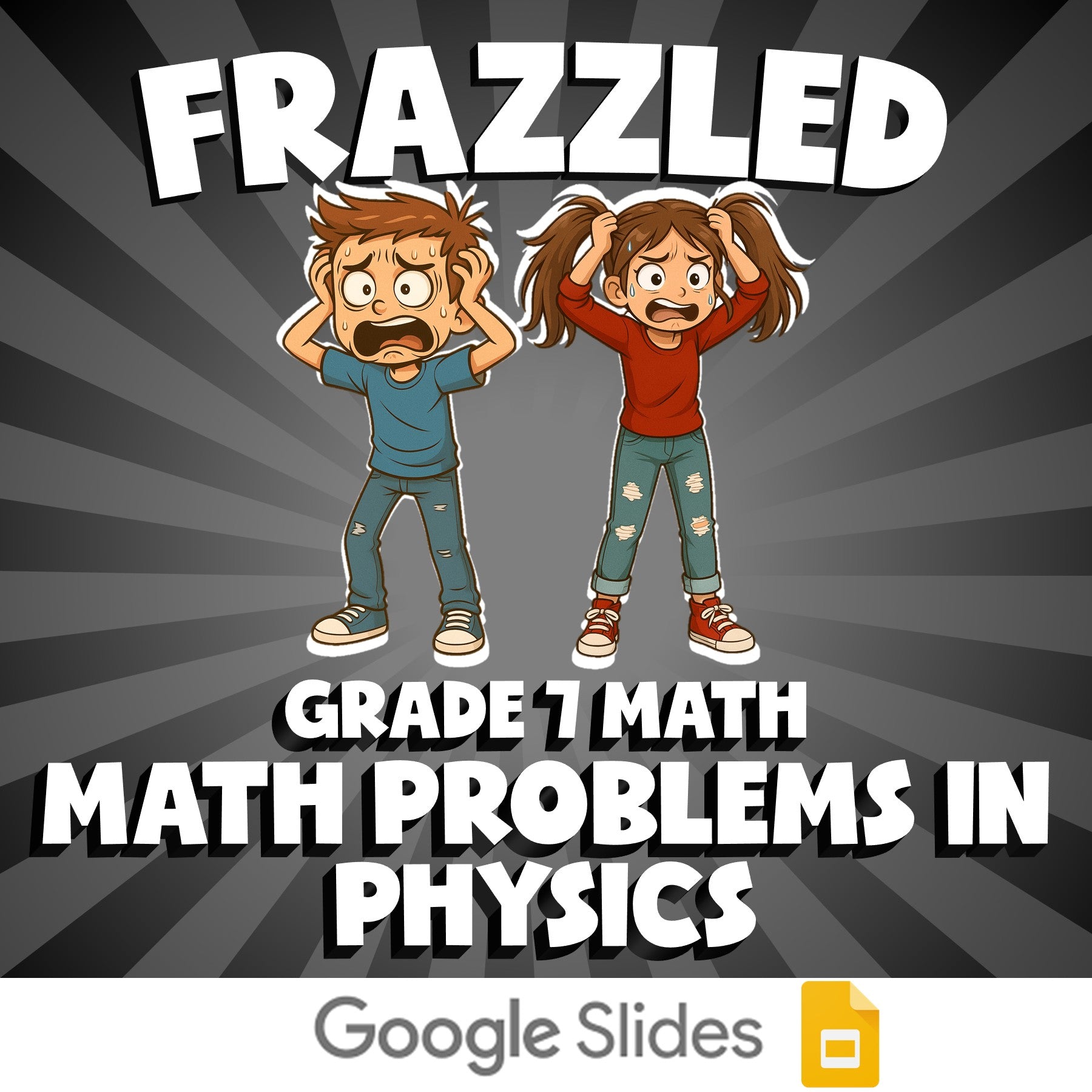 Math Problems in Physics FRAZZLED Math Game - No Prep Grade 7 Review Activity