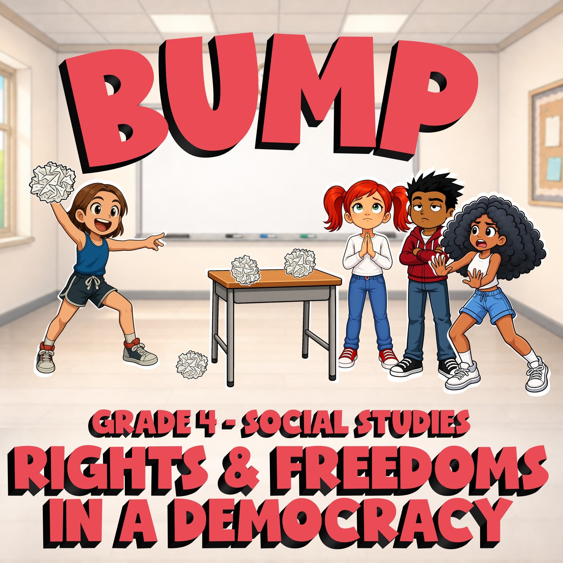 Rights & Freedoms in a Democracy BUMP Socials Game - No Prep Grade 4 Review