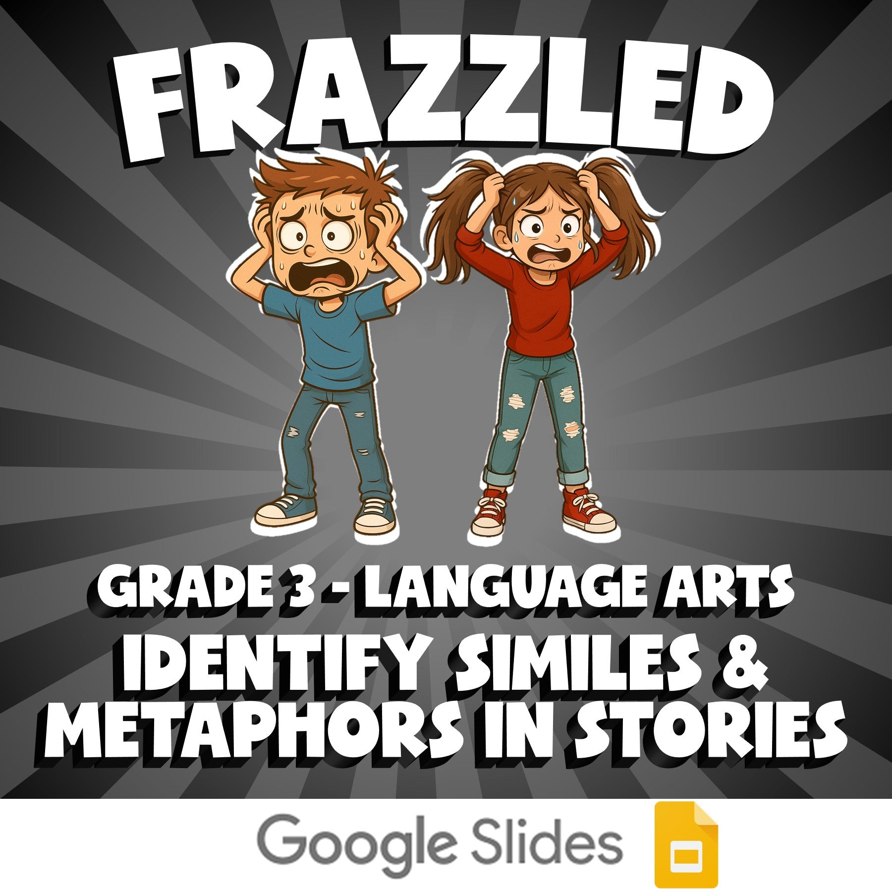 Identify Similes & Metaphors in Stories FRAZZLED ELA Game - No Prep Grade 3