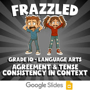 Agreement & Tense Consistency in Context FRAZZLED ELA Game - No Prep Grade 10