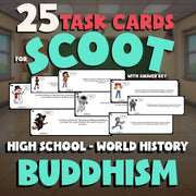 Buddhism SCOOT TASK CARDS Game - No Prep World History Review Activity