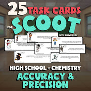 Accuracy & Precision SCOOT TASK CARDS Science Game - No Prep Chemistry Review