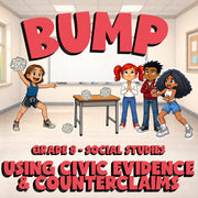 Using Civic Evidence & Counterclaims BUMP Socials Game - No Prep Grade 8 Review