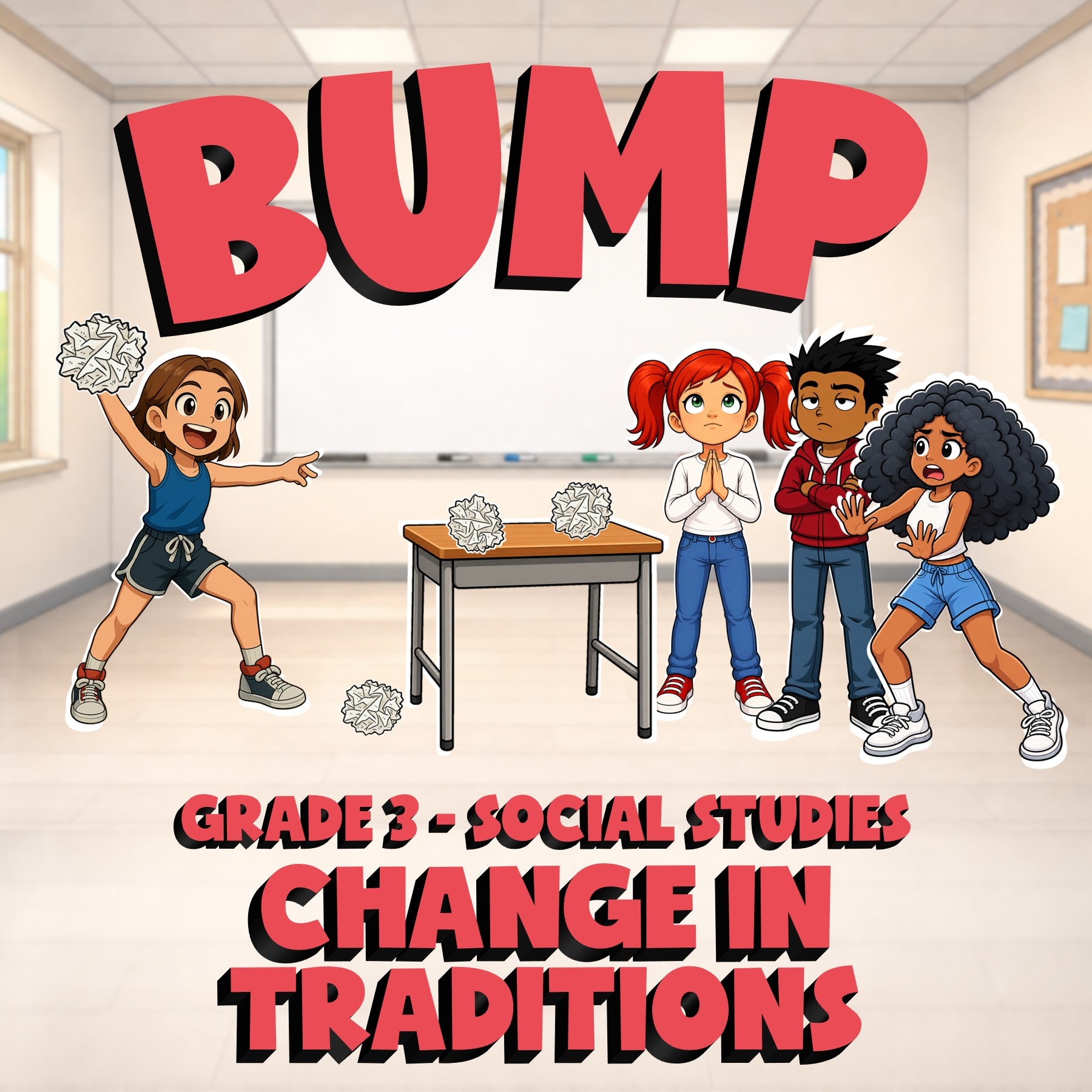 Change in Traditions BUMP Socials Game - No Prep Grade 3 Review Activity
