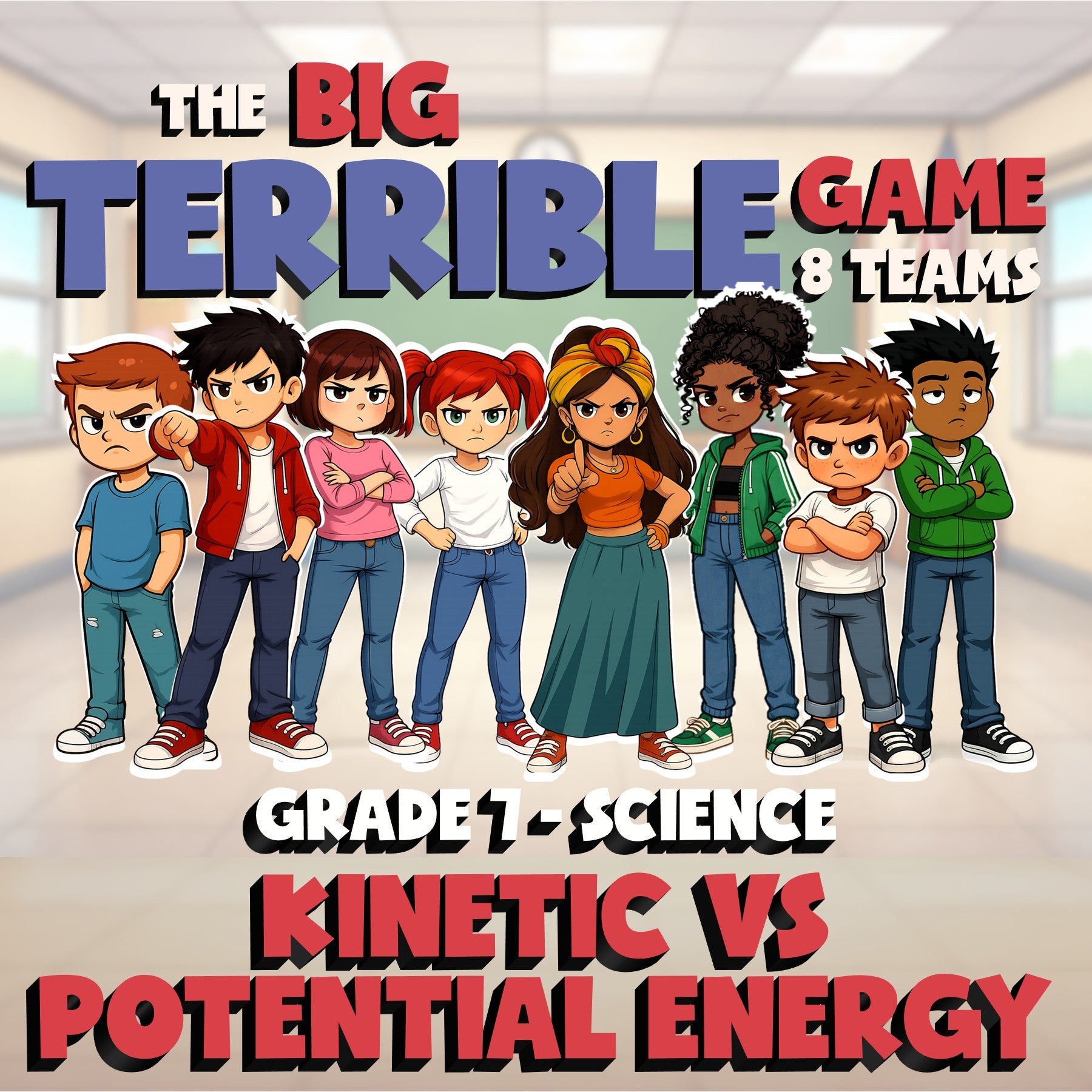 Kinetic vs Potential Energy BIG TERRIBLE GAME - No Prep Grade 7 Science Review