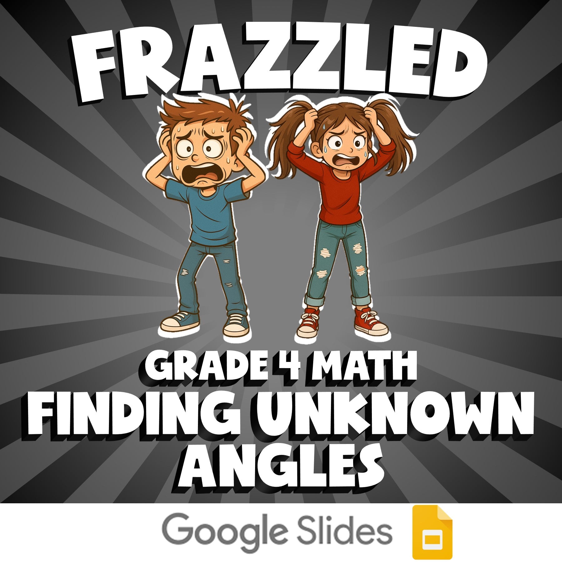 Finding Unknown Angles FRAZZLED Math Game - No Prep Grade 4 Review Activity