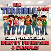 Identify Definitions & Examples BIG TERRIBLE GAME - No Prep Grade 9 ELA Review