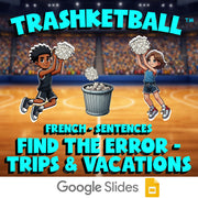 Find the Error - Trips & Vacations TRASHKETBALL French Game - No Prep Exercise