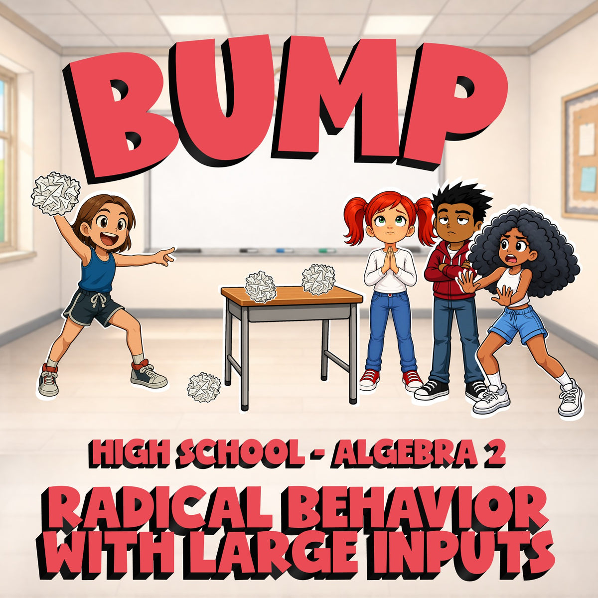 Radical Behavior with Large Inputs BUMP Math Game - No Prep Algebra 2 Review