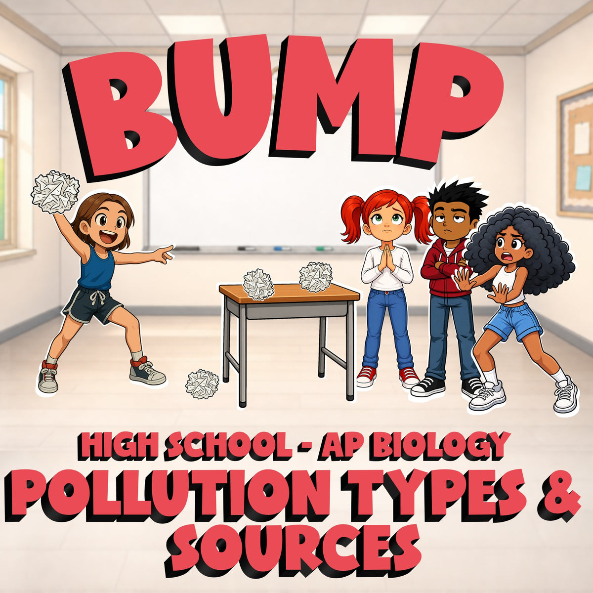 Pollution Types & Sources BUMP Science Game - No Prep AP Biology Review Activity