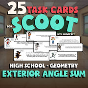 Exterior Angle Sum SCOOT TASK CARDS Math Game - No Prep Geometry Review Activity