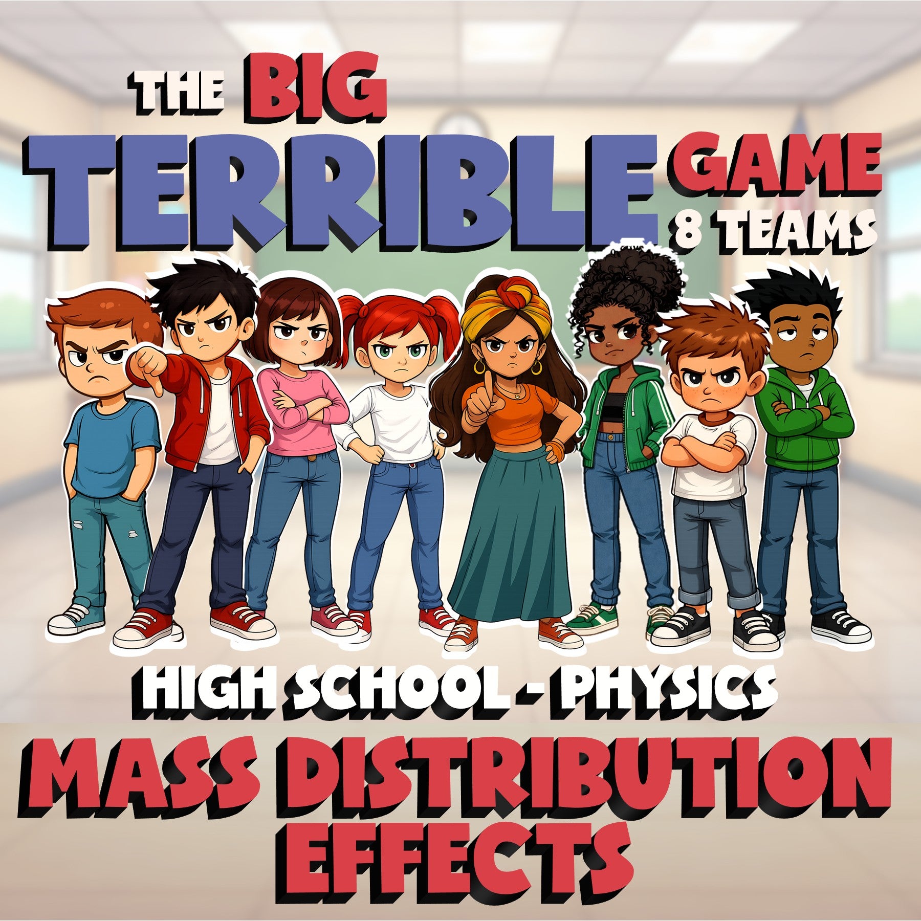 Mass Distribution Effects BIG TERRIBLE GAME - No Prep Physics Science Review