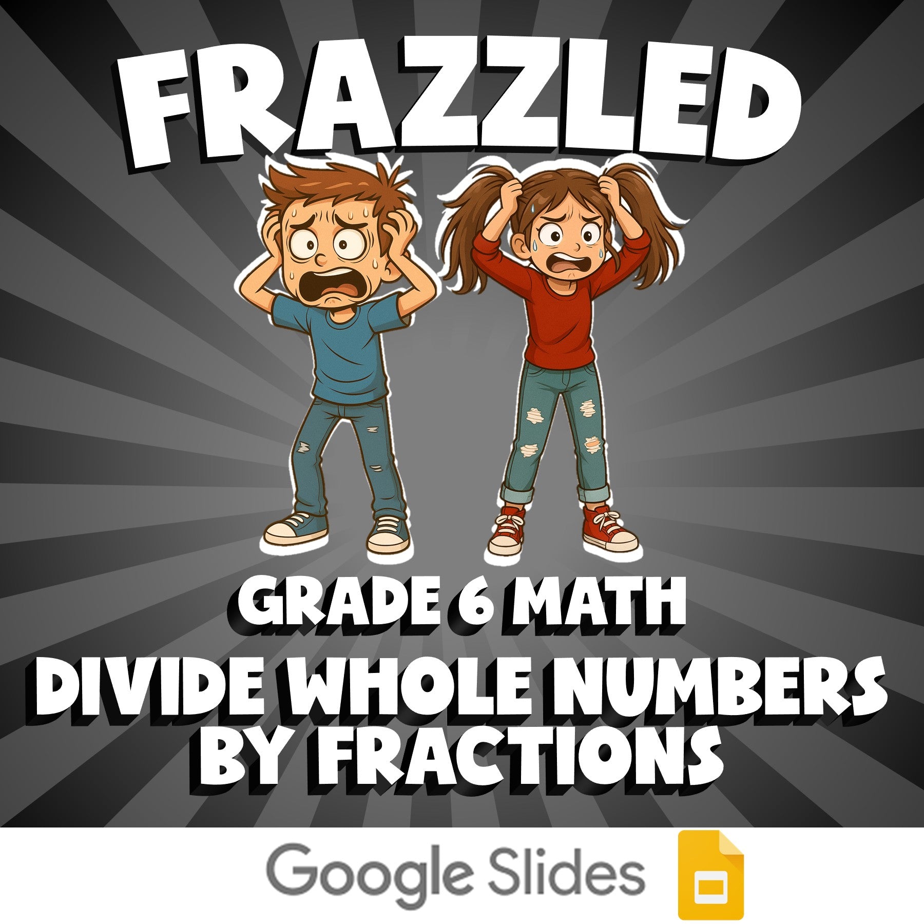 Divide Whole Numbers by Fractions FRAZZLED Math Game - No Prep Grade 6 Review