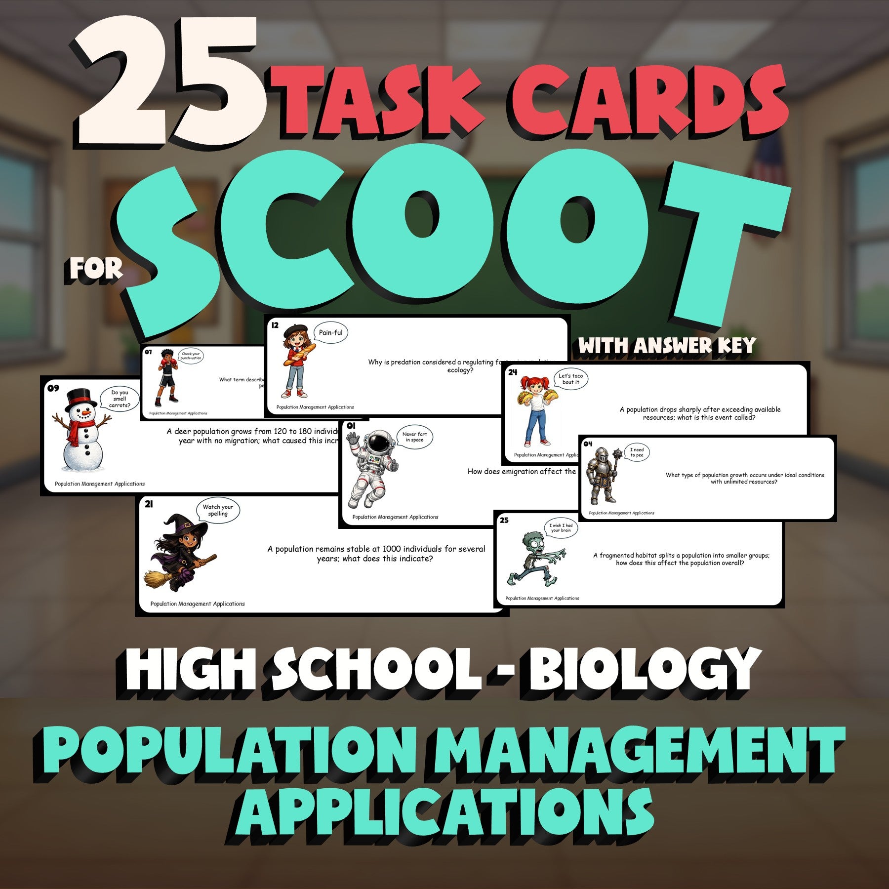 Population Management Applications SCOOT TASK CARDS Science Game - Biology