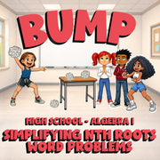 Simplifying nth Roots Word Problems BUMP Math Game - No Prep Algebra 1 Review