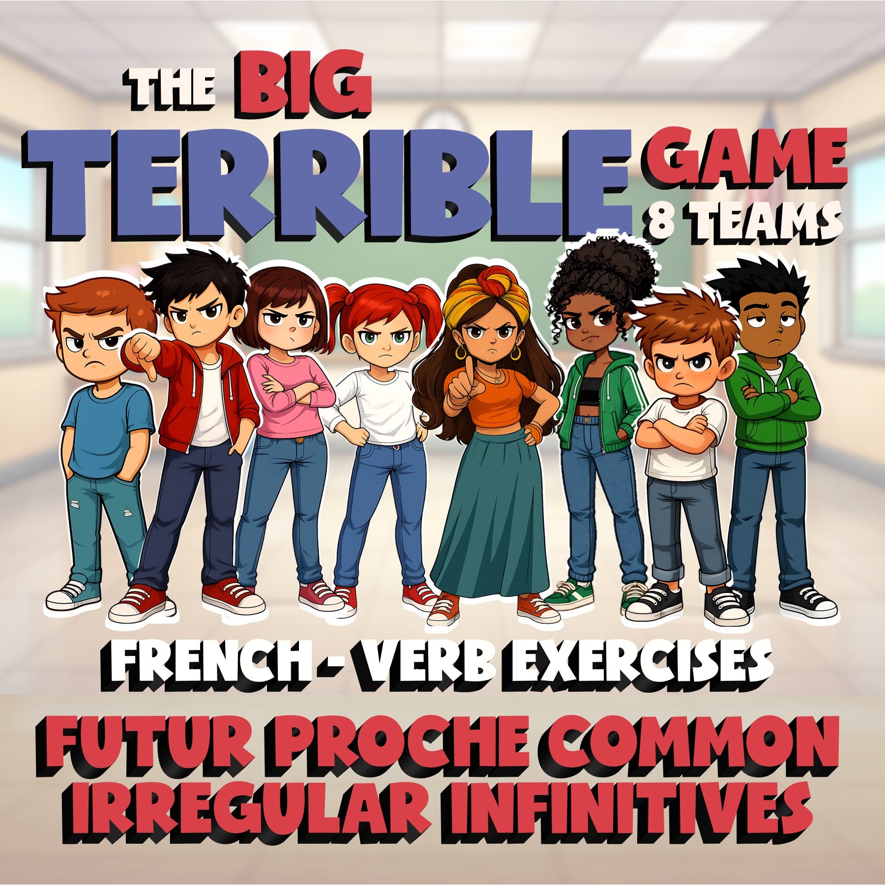 Futur proche common irregular infinitives BIG TERRIBLE GAME - French Exercise
