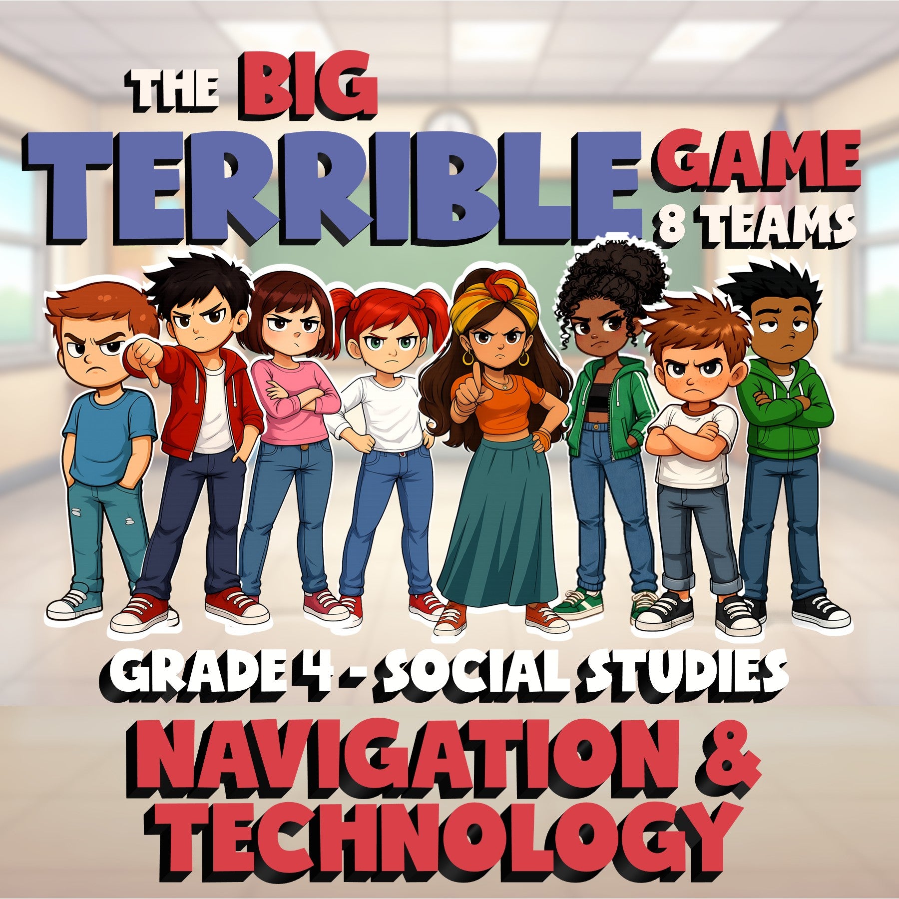 Navigation & Technology BIG TERRIBLE GAME - No Prep Grade 4 Socials Review