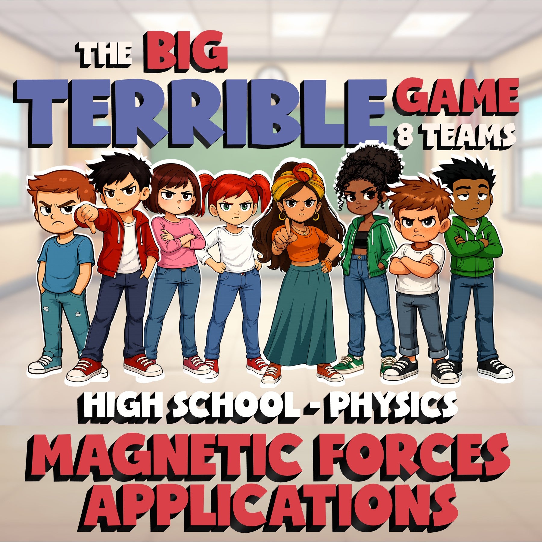 Magnetic Forces Applications BIG TERRIBLE GAME - No Prep Physics Science Review