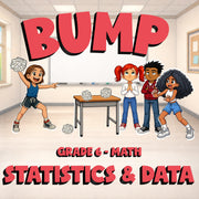 Statistics & Data BUMP Math Game - No Prep Grade 6 Review Activity