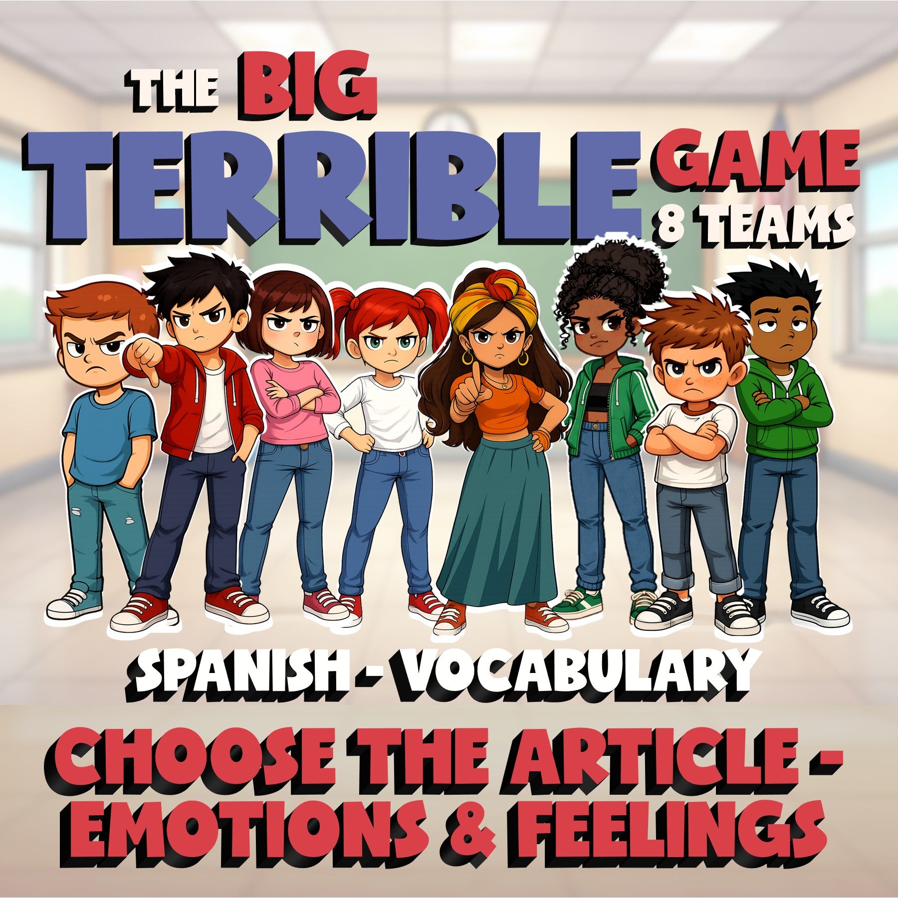 Choose The Article - Emotions & Feelings BIG TERRIBLE GAME - Spanish Exercise