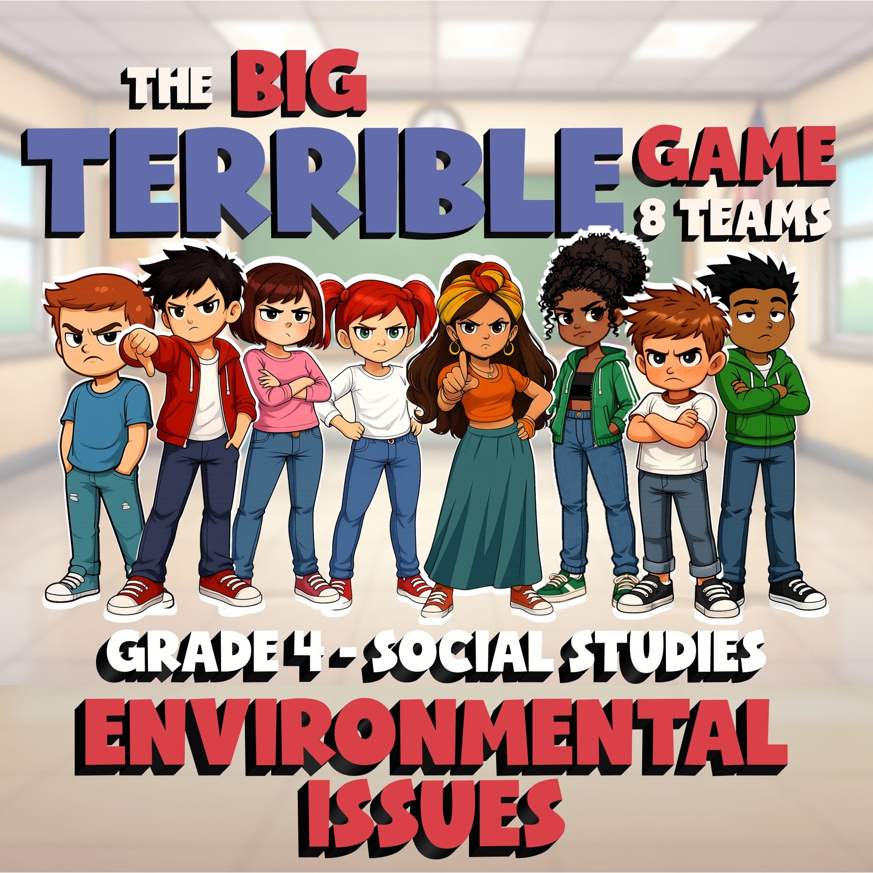 Environmental Issues BIG TERRIBLE GAME - No Prep Grade 4 Socials Review Activity