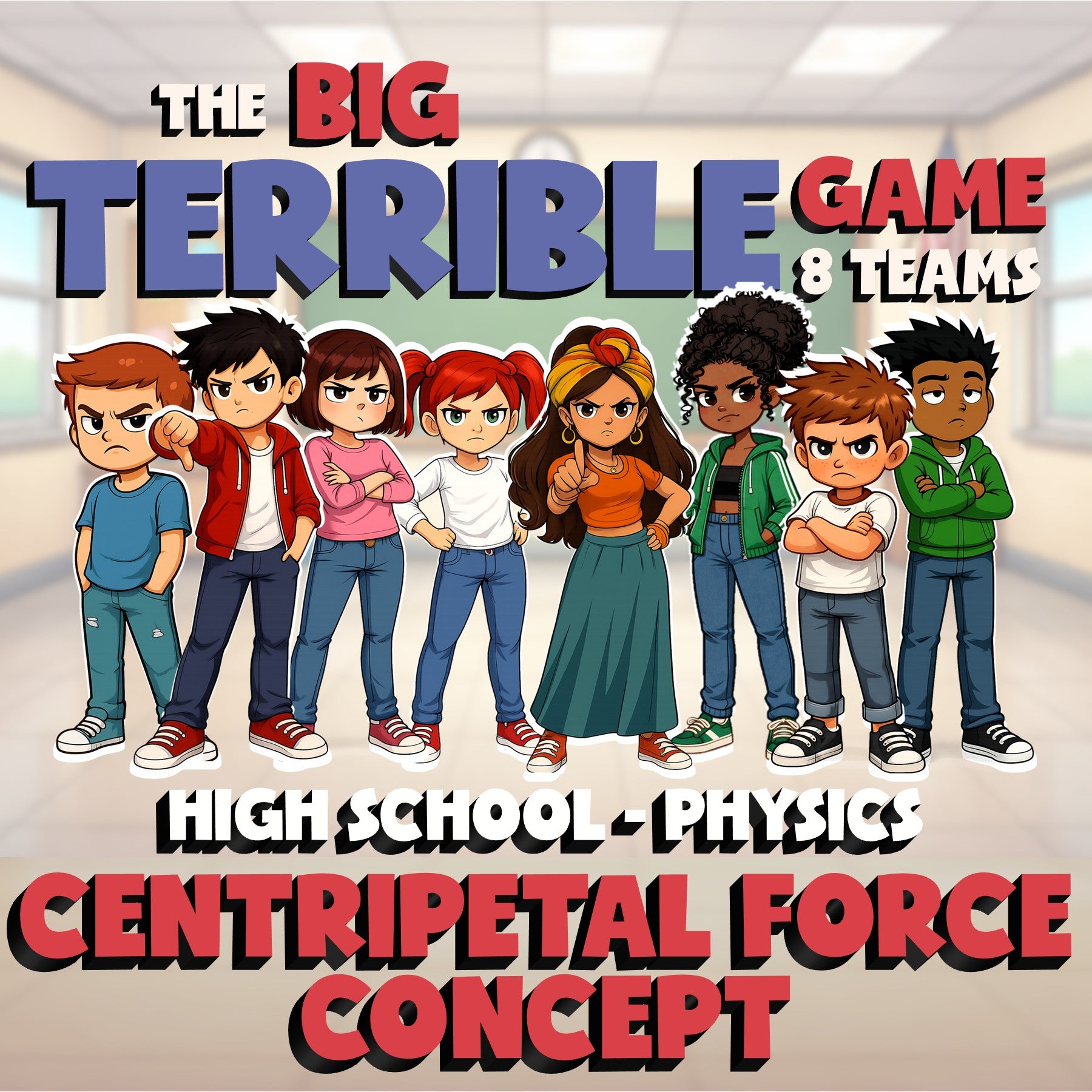 Centripetal Force Concept BIG TERRIBLE GAME - No Prep Physics Science Review