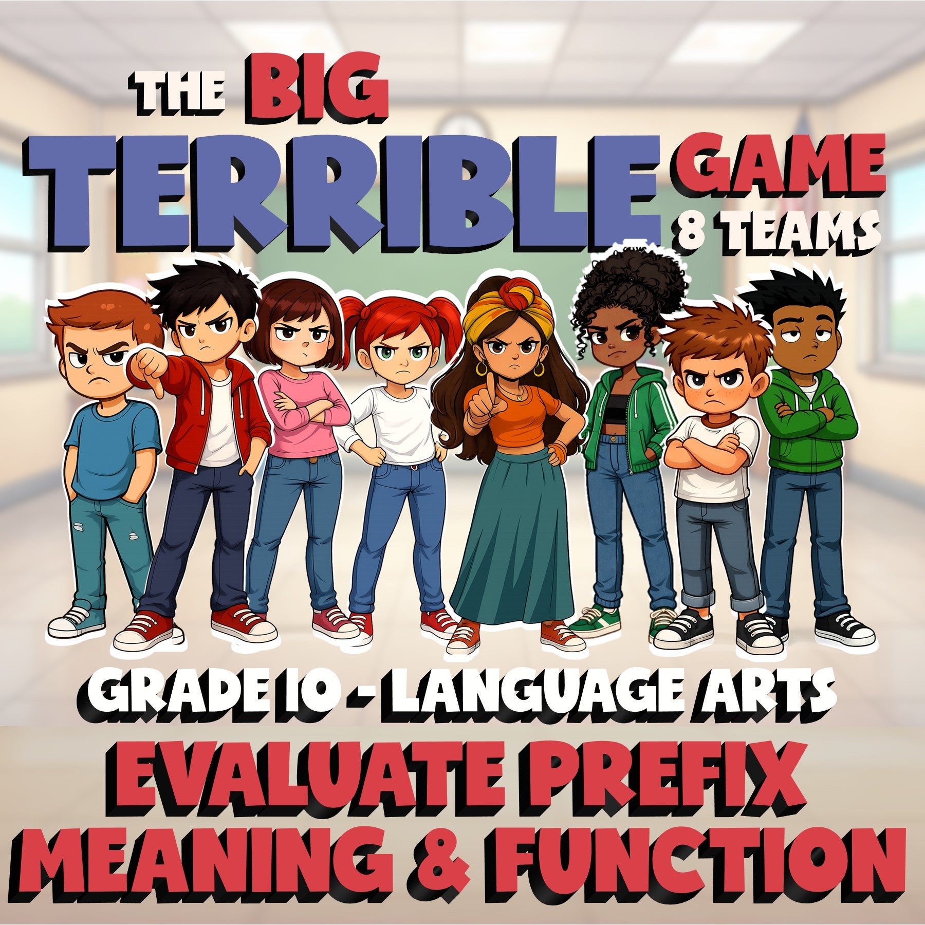 Evaluate Prefix Meaning & Function BIG TERRIBLE GAME - Grade 10 ELA Review