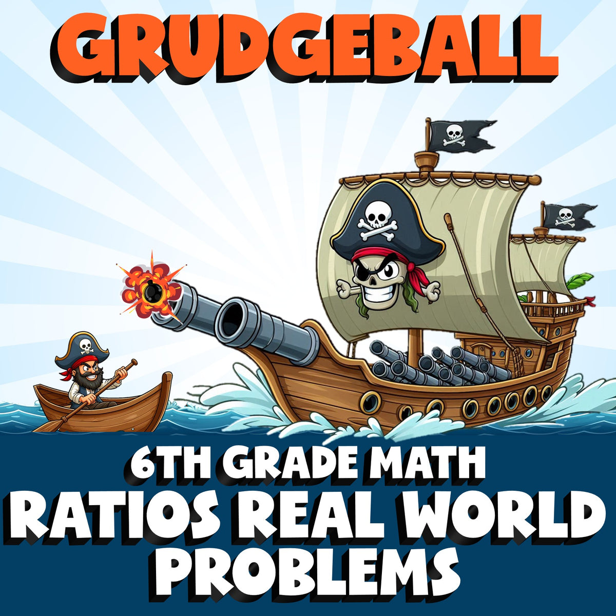 Ratios Real World Problems GRUDGEBALL Math Game - No Prep Grade 6 Review