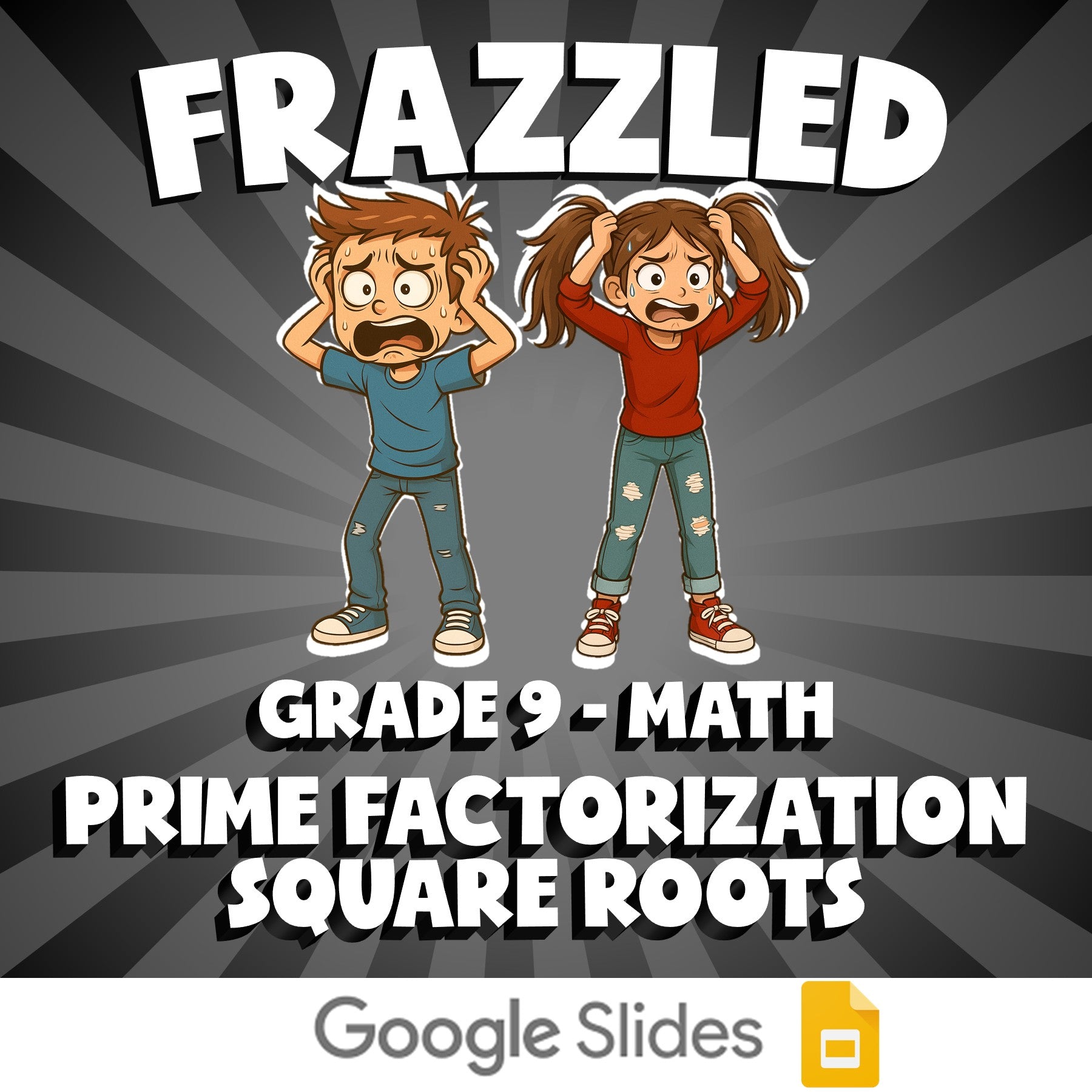 Prime Factorization Square Roots FRAZZLED Math Game - No Prep Grade 9 Review