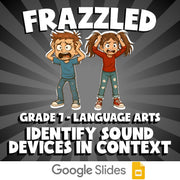 Identify Sound Devices in Context FRAZZLED ELA Game - No Prep Grade 7 Review