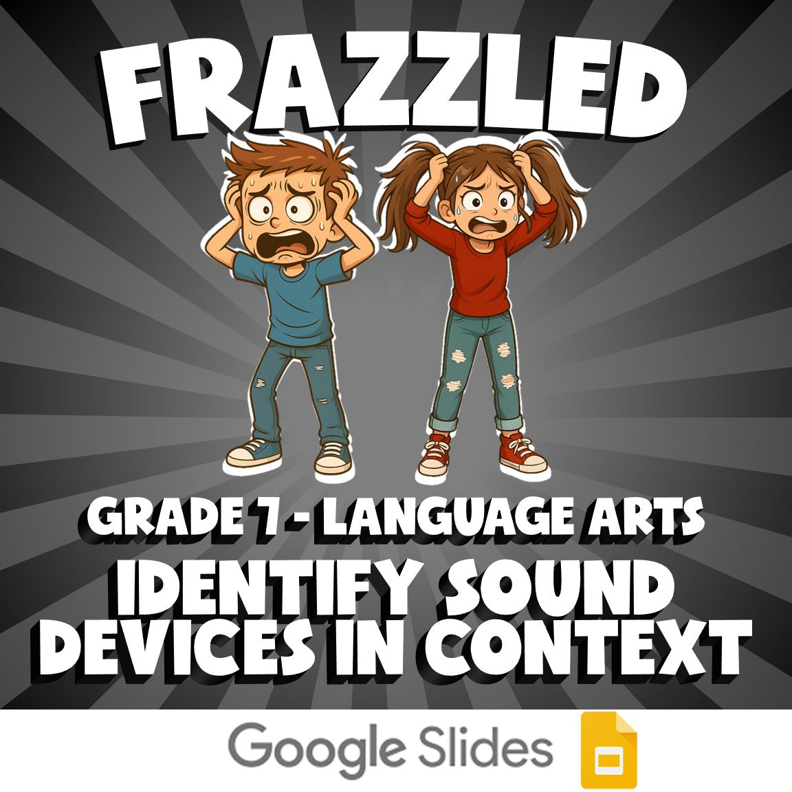 Identify Sound Devices in Context FRAZZLED ELA Game - No Prep Grade 7 Review